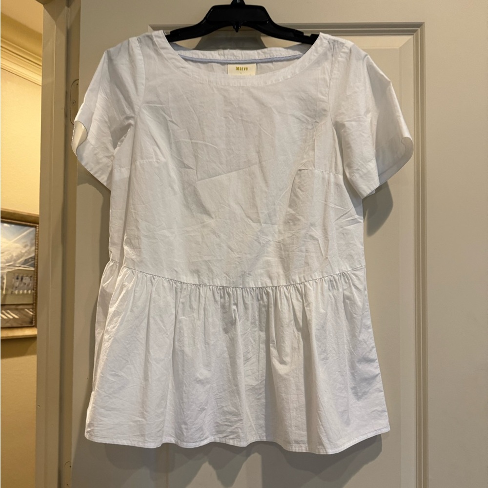 Maeve Anthropologie white top